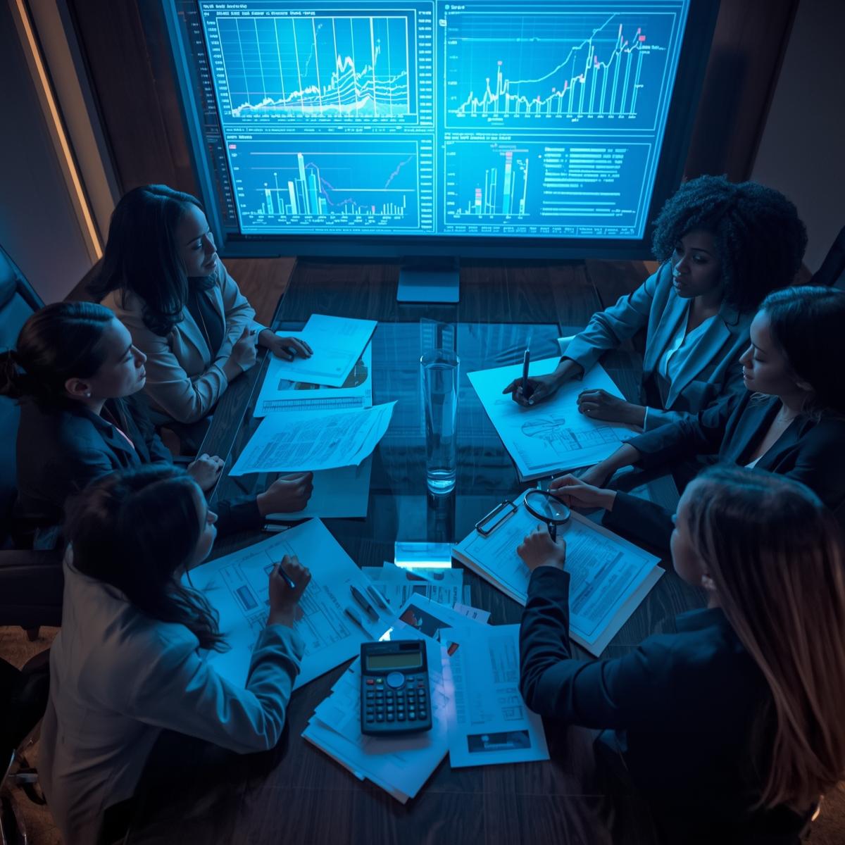 Business meeting discussing plans